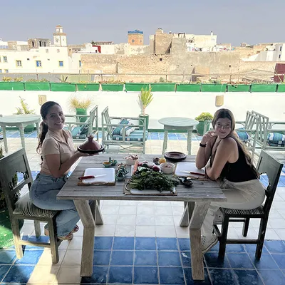 Rooftop Moroccan cooking activity overlooking Essaouira medina
